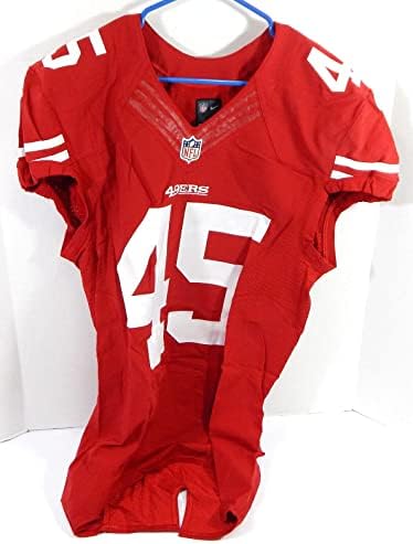 2014 SAN FRANCISCO 49ers Asante Cleveland 45 Jogo emitido Red Jersey 42 DP35614 - Jerseys de jogo NFL não assinado