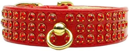 Mirage Pet Products Manhattan Dog Collar, 18 polegadas, vermelho com pedras vermelhas