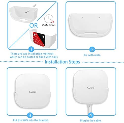 Montagem da parede para o Eero Pro 6, suporte VHB sem parafuso para montar Eero Pro 6 Tri-Band Mesh Wi-Fi 6 sem perfuração