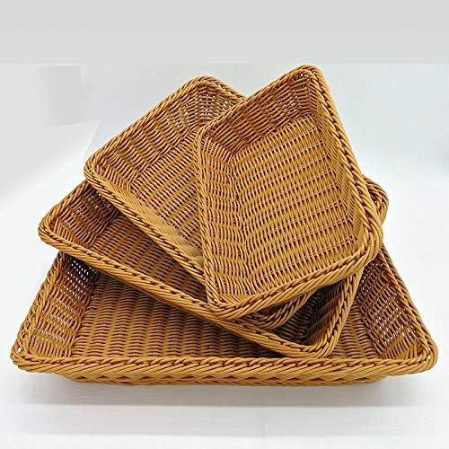 JKYP French Bread Mel Wicker Storage Basket, cesta de armazenamento simples de tecido, sacola de alimentos artesanais e de armazenamento