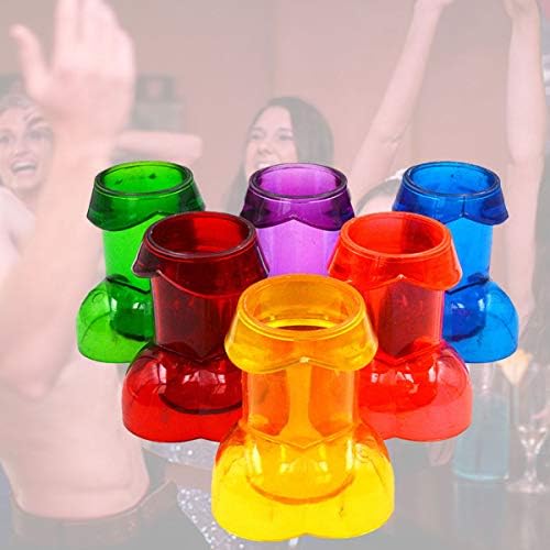 AMOSFUN 6PCS BACHELORETTE Willy Shapes Copos de festa tiro de copos de vinho Copas de vinho Bacharel em festa de festa de festa decorações