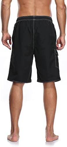 Lncropo masculino rápido Swals de nadar seco listrado shorts de tábua listrada com forro de malha