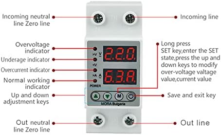 TPUOTI Ajuste Digital Over & Under Sob Protetor de tensão Display dual 40A 63A 230V DIN RAIL RELA LIMITE