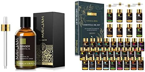 MayJam 35x5ml de petróleo essencial Conjunto de presentes e 100ml/3,38fl, Oz Ginger essencial Oil