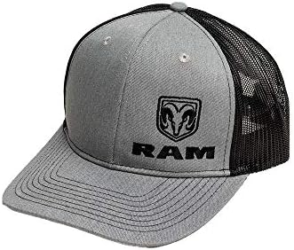 Caminhões Ram Snapback escovou o chapéu de caminhão de tecido de cofre para homens Heather Gray/Black