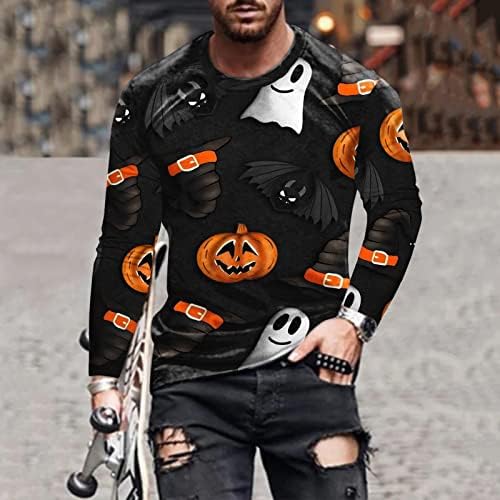 Halloween Mens Soldier T Camisetas mensais Moda Casual Creween Crew Neck 3D House Digital House Graphic Treping Tops