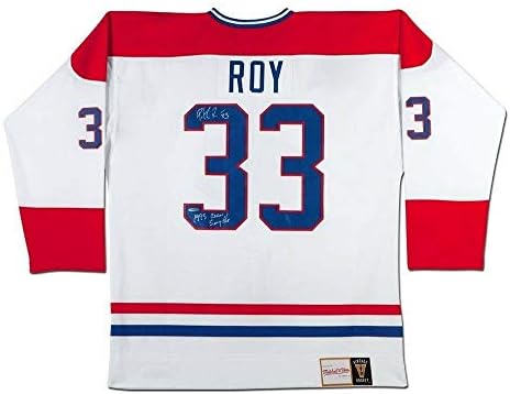 Patrick Roy autografou Mitchell & Ness Jersey 93 Inscrito Canadiens White Uda - Jerseys Autografada da NHL