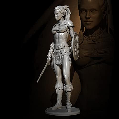 SPLINDG 1/24 tema de fantasia de 75 mm Kit de modelo de personagem de resina guerreira europeia de resina guerreira não pintada