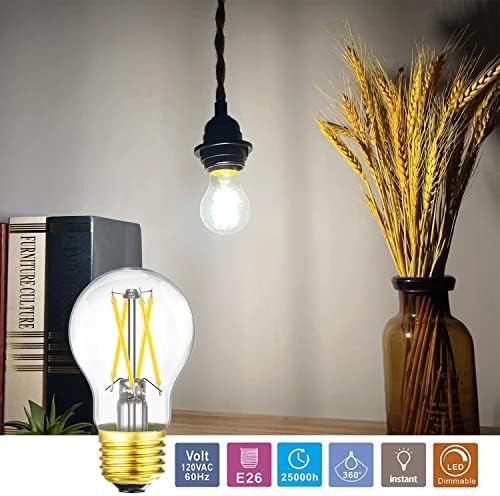 Lâmpada LEOOLS Dimmível A15 LED 6W Igual 60 watts E26 Bulbo LED AC120V LED LED Vintage Bulbo Edison para lâmpadas de ventilador