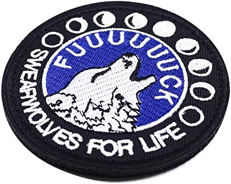 Swearwolves for Life Wolf Head Patch emblema emblema emblema com fixo de gancho costurar em manchas táticas de apliques para roupas