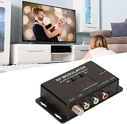 Modulador de RF, Modulador de TV PAL NTSC, conversor profissional AV para RF com repetidores de IR para compartilhar o DVD