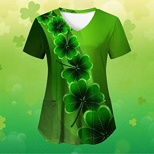 Camisa do Dia de São Patrício feminino Irlanda Green Crewneck de manga curta Tops Tops Lady Workwear T Túnicas de