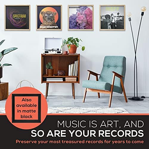 Kaiu Vinyl Record Frame - quadros de álbuns de madeira maciça para acessórios de registros de vinil presentes para montar na parede,