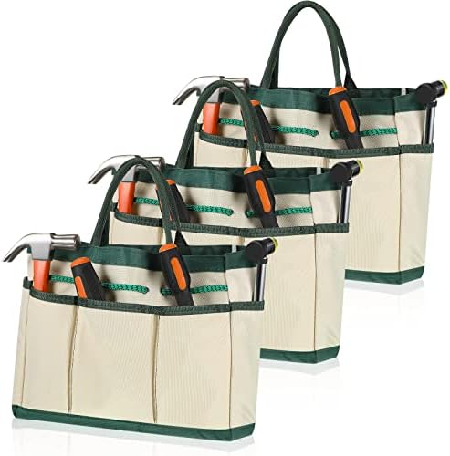 3 peças Canvas Garden Tote Sacos, Ferramentas de jardinagem Bolsa de bolsos multi -bolsos de jardim de bolsas de ferramentas de ferramentas