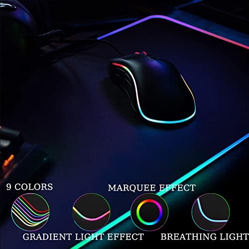 Ponta de mouse de jogos grandes, RGB grande almofada de mouse com 13 modos de iluminação, Mousepads de teclado LED MOUSEPADS,