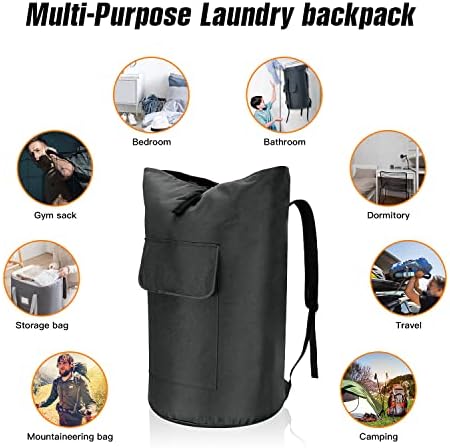 Rdster Laundry Backpack Bag, bolsa portátil 115L Extra grande, bolsa de roupas 600D Oxford durável com alças e fechamento de cordão