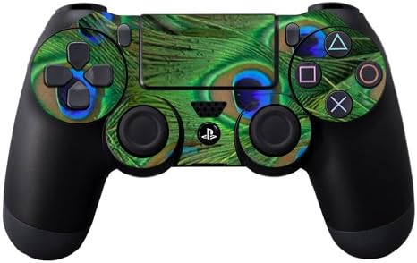 Decalque de pele de vinil protetora compatível com a pele com Sony PlayStation Dualshock 4 Controller Wrap Skins pavão pavão