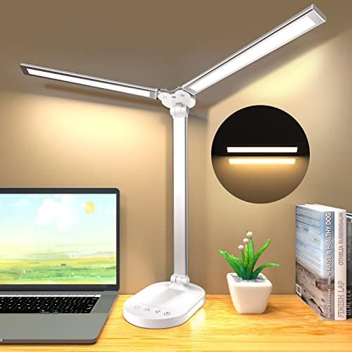 Lâmpada de mesa LED SMAETI - Lâmpadas de mesa para escritório em casa, Light de mesa de escritório diminuído com porta de