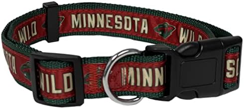 NHL Pet Collar Minnesota Wild Dog Collar, colarinho grande de hóquei para cães e gatos. Uma coleira de gato brilhante