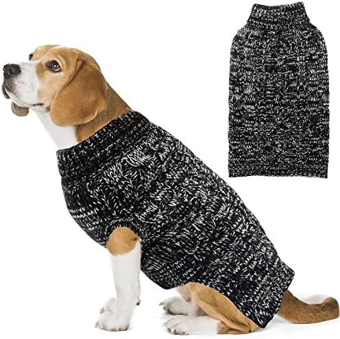 Suéter ipravoci para cachorro para cães grande e médio - reflexivo lã de malha de lã reflexiva Roupas de cachorro para o inverno