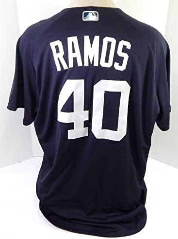 2021 Detroit Tigers Wilson Ramos 40 Jogo emitido POS Usado Navy Jersey ST 50 3 - Jogo usada MLB Jerseys