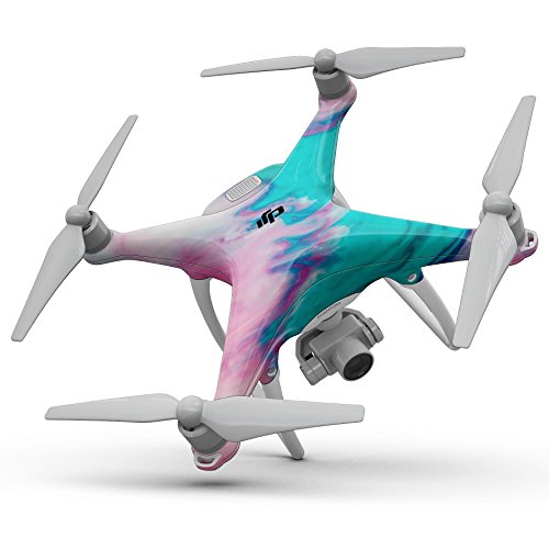 Design Skinz Marble Pattern Design Skinz Premium Premium de corpo inteiro embrulhado Decalque de pele compatível com o drone dji inspire 2-paraíso rosa e azul em mármore V432