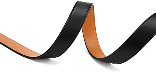 Cinturão reversível para mulheres, Cr 1.25 Cinturão de couro feminino para calças de jeans preto e marrom, acabamento para