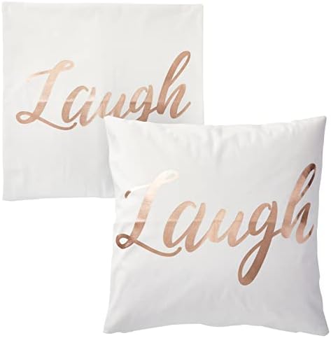 Juvale Conjunto de 4 capas de travesseiro de ouro rosa, risadas ao vivo, amor, sonho, casos decorativos para decoração