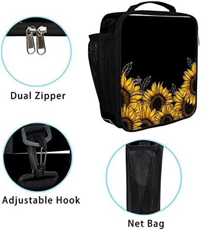 Vantaso Lunch Saco de lanchonete isolada lancheira reutilizável para feminino Flores bolsas de almoço Bolsa de refrigerador